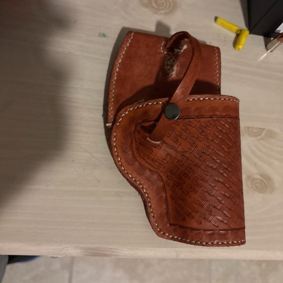 Western fold over holster brown